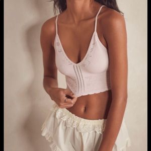 NWT FREE PEOPLE CARA BRALETTE LIGHT PINK SZ SMALL/MEDIUM